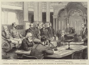 "Federación Imperial" en Australia, la reciente reunión en Melbourne de representantes de las diversas colonias de English School