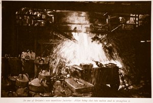 En una de las nuevas fábricas de municiones de Gran Bretaña, 1914-19
