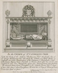 En la Iglesia de St Catherine Cree, yace el cuerpo de Sir Nicholas Throkmorton