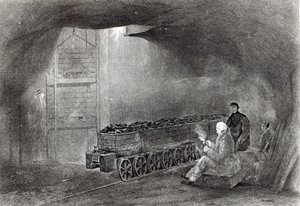 En la mina de carbón, ilustración de 
