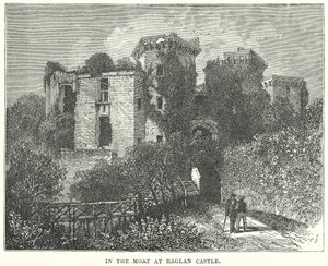 En el foso del castillo de Raglan (grabado) de English School