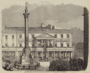 Inauguración por el Papa de la Columna de la Inmaculada Concepción (grabado) de English School