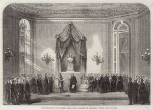 Inauguración del Albert Hall, Real Colegio de Cirujanos, Dublín (grabado) de English School