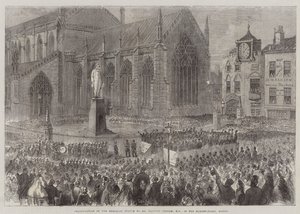 Inauguración de la Estatua Conmemorativa al Sr. Herbert Ingram, MP, en la Plaza del Mercado, Boston
