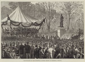 Inauguración de la estatua de Stonewall Jackson en Richmond, Virginia (grabado)
