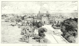 India: Tumba de Akbar, Sikandra (grabado)