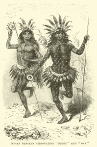 Bailarines indios personificando la Noche y el Día de English School