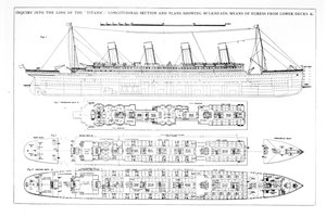 Investigación sobre la Pérdida del Titanic: Secciones transversales del barco de English School