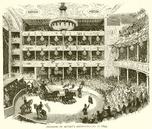 Interior del anfiteatro de Astley en 1843 de English School
