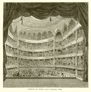 Interior del teatro Drury Lane, 1804 de English School