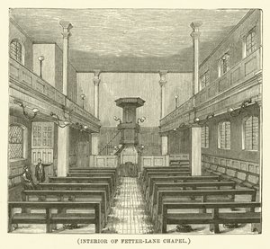Interior de la capilla Fetter-Lane (grabado)