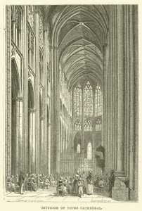 Interior de la catedral de Tours (grabado)