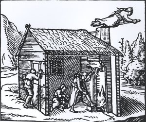 Interior de la casa de una bruja, 1579 de English School