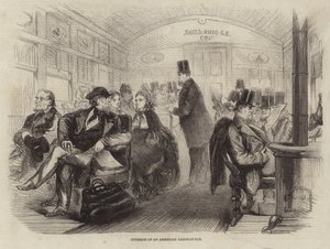 Interior de un vagón de tren americano de English School