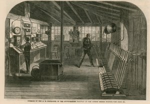 Interior de la caja de señales A, B del Ferrocarril del Sureste en la estación de London Bridge de English School