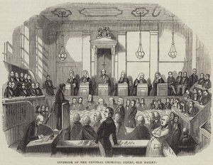 Interior del Tribunal Penal Central, Old Bailey (grabado)