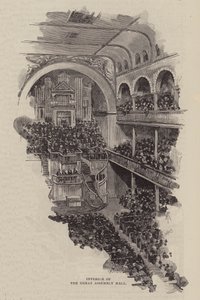 Interior del Gran Salón de Actos (grabado)