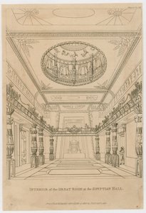 Interior de la Gran Sala en el Salón Egipcio, Piccadilly de English School