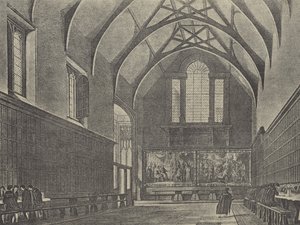 Interior del salón, 1816 (grabado) de English School