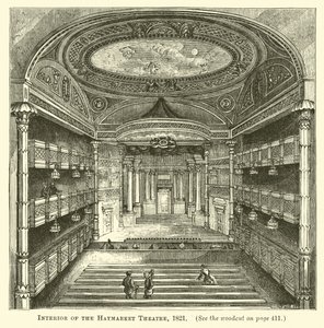 Interior del Teatro Haymarket, 1821 de English School