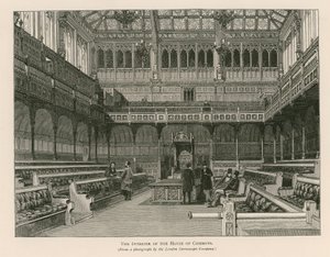 Interior de la Cámara de los Comunes, Westminster, Londres