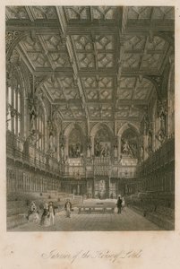 Interior de la Cámara de los Lores, Westminster, Londres de English School