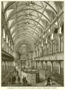 Interior de la Sinagoga Judía, Great Portland Street de English School
