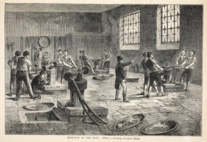 Interior de la Casa de la Moneda, de un dibujo de alrededor de 1820 de English School