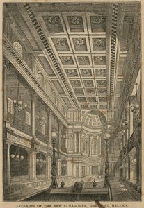 Interior de la Nueva Sinagoga, Great St Helens, Londres de English School