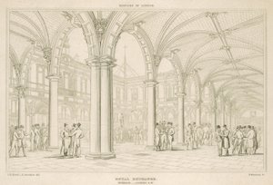 Interior del Royal Exchange, Londres, mirando al suroeste de English School