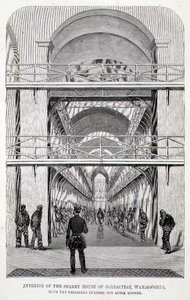 Interior de la Casa de Corrección de Surrey, Wandsworth, con los Prisioneros Saliendo después de la Cena, de 