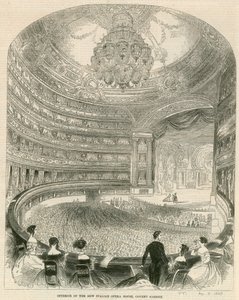 Interior del nuevo Teatro de Ópera Italiana, Covent Garden, Londres de English School