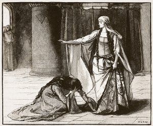 Entrevista entre la emperatriz Matilda y la reina Maud, ilustración de Cassells Illustrated History of England