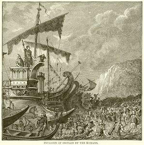 Invasión de Britania por los romanos de English School