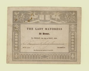Invitación de la Lady Mayoress, En Casa, 21 de mayo de 1830 de English School