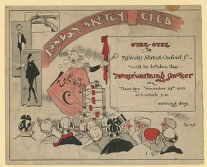Invitación a un evento en el London Sketch Club