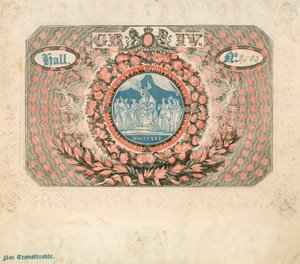 Invitación a la Coronación de Jorge IV en 1821 de English School