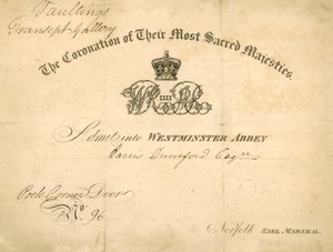 Invitación a la Coronación del Rey Guillermo IV y la Reina Adelaida de English School