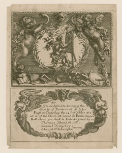 Invitación a la Sociedad de Pintores para el 24 de octubre de 1678 de English School