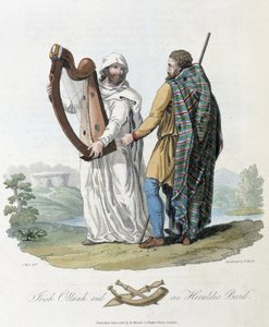 Bardo irlandés y viajero en "Celtas y Godos, costumbres de los habitantes de las Islas Británicas del siglo VI y las naciones godas de la costa oeste del Báltico", por S.R. Meyrick y Ch. Smith de English School