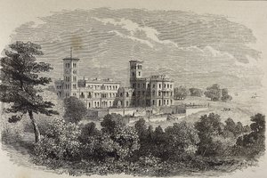 Isla de Wight. Osborne House, residencia de verano de la reina Victoria. Ilustración de 1880 de English School