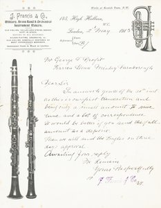 J Francis & Co, fabricantes de instrumentos militares, de banda de música y orquestales de English School