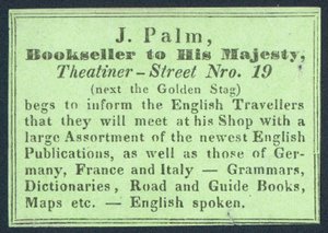 J Palm, librero de Su Majestad de English School