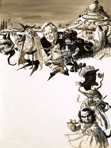 J. R. R. Tolkien y personajes de El Señor de los Anillos de English School