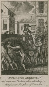 Jack Ketch arrestado y puesto bajo custodia (grabado) de English School