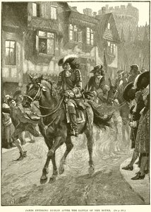 James entrando en Dublín después de la Batalla del Boyne de English School