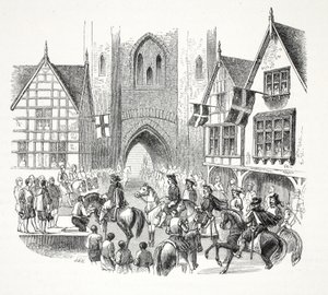 Entrada de Jacobo I en la ciudad de Chester, pub. siglo XIX de English School