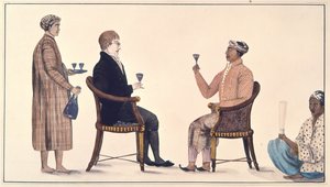 Javanese Grandee y un holandés, de un 