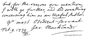 Jeremiah Markland de English School
