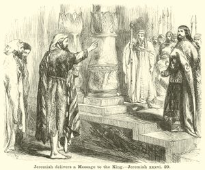 Jeremías entrega un mensaje al rey, Jeremías, xxxvi, 29 de English School